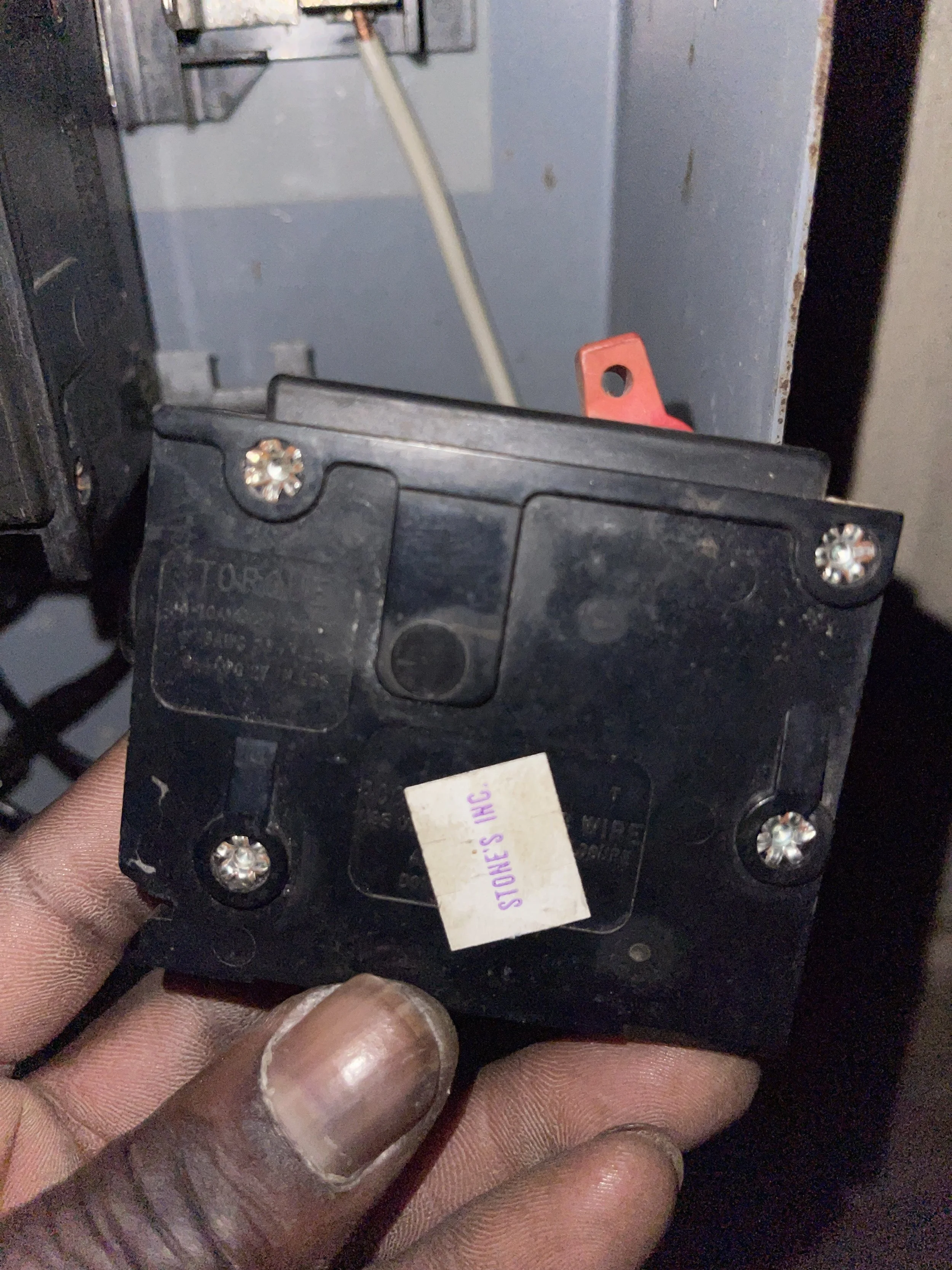 Replacement electrical component used during outlet repair.