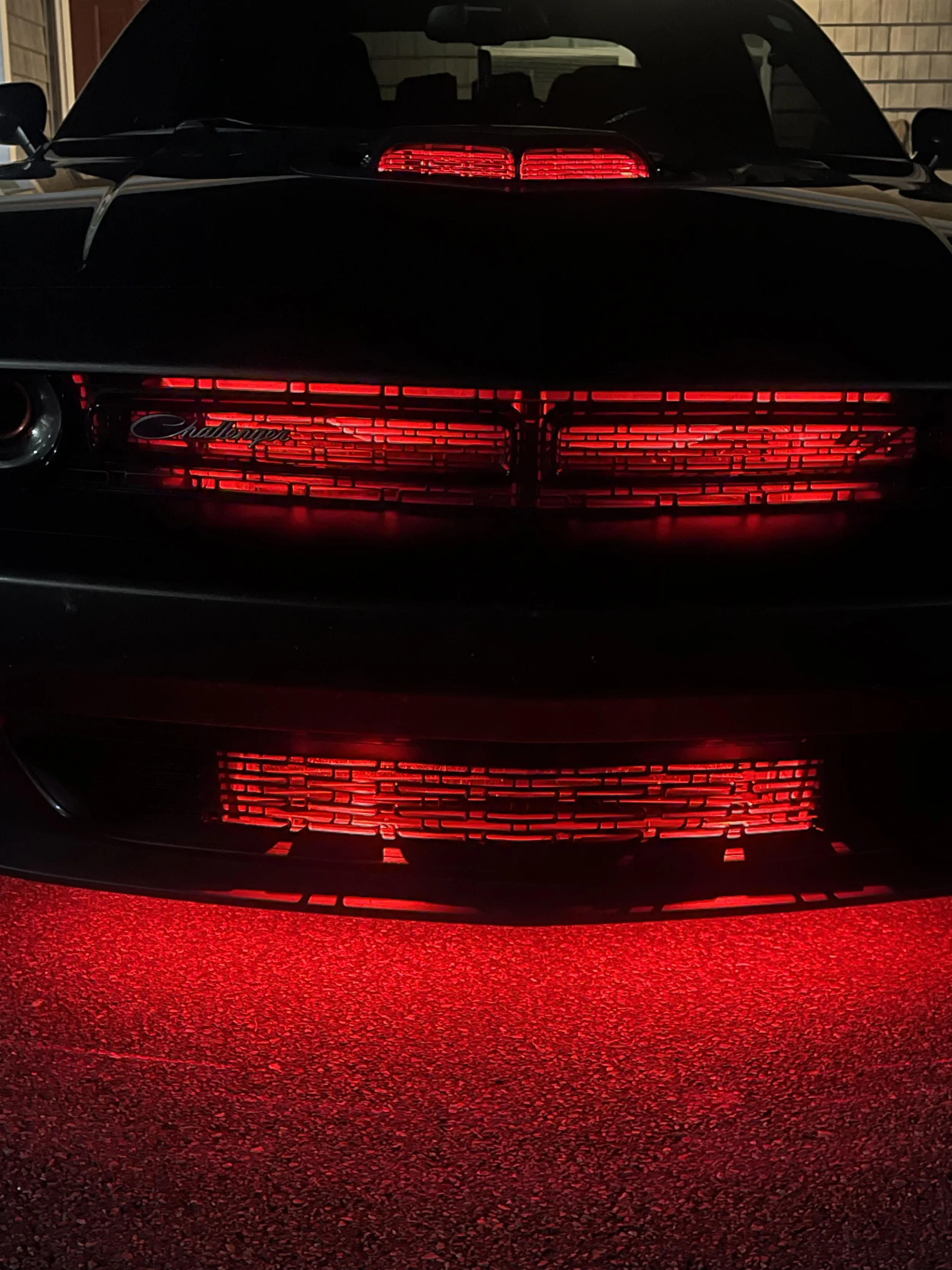 Red LED taillights installed on a Dodge Challenger
