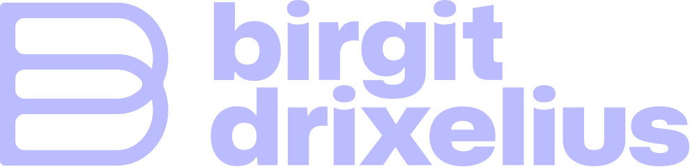 Birgit Drixelius Logo - zweizeilig geschrieben in hellem lila
