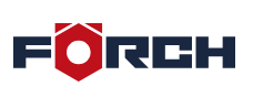 Logo mit dem Text 'FORCH' in Blau, mit einem roten Schraubenschlüssel in der Mitte.