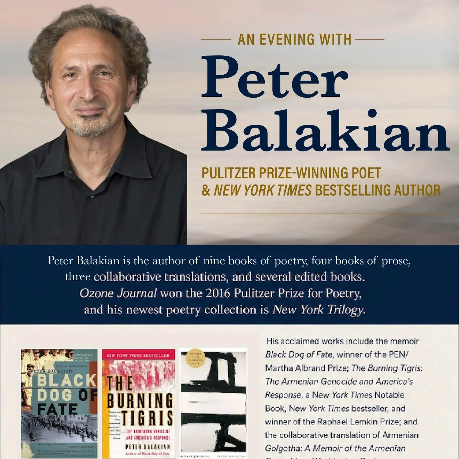 Pulitzer Prize Winner Peter Balakian Reading