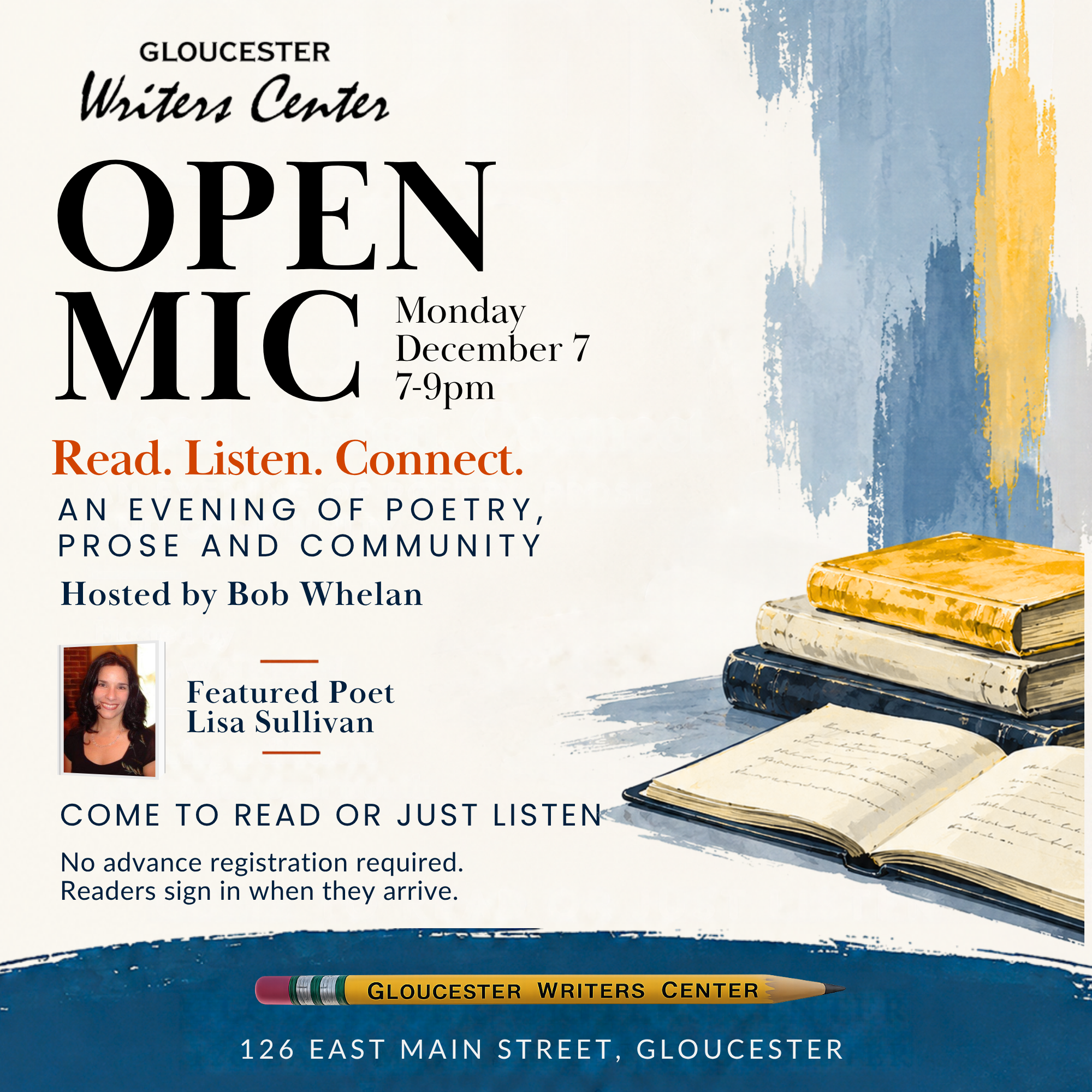 Open Mic at Gloucester Writers Center with Lisa J. Sullivan