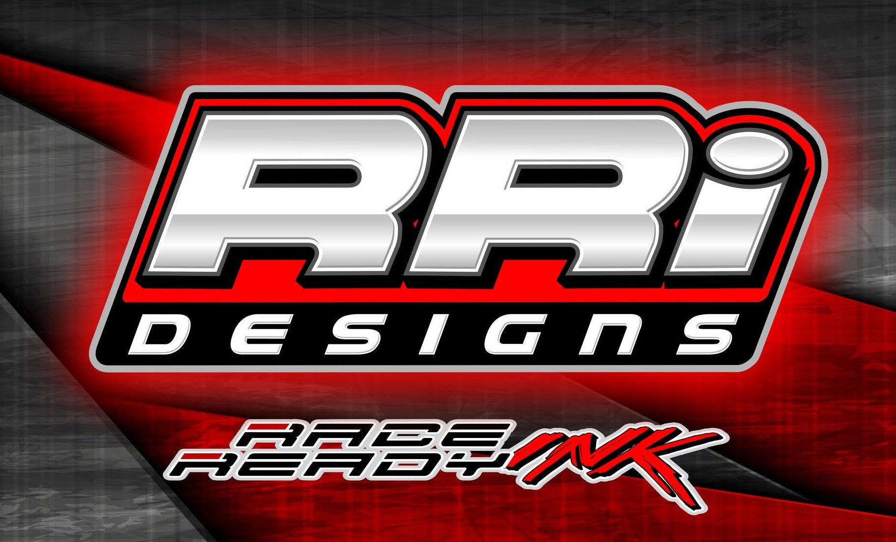 Logo for BBR Designs with bold silver and black text outlined in red on a dynamic red and gray background.