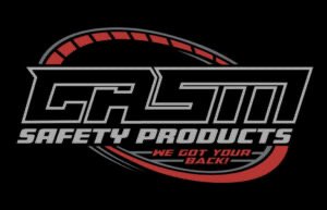 Logo for GRSI Safety Products with a speedometer design and slogan 'We Got Your Back!'