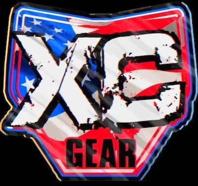 A logo with the words "XYG GEAR" superimposed over an American flag background.
