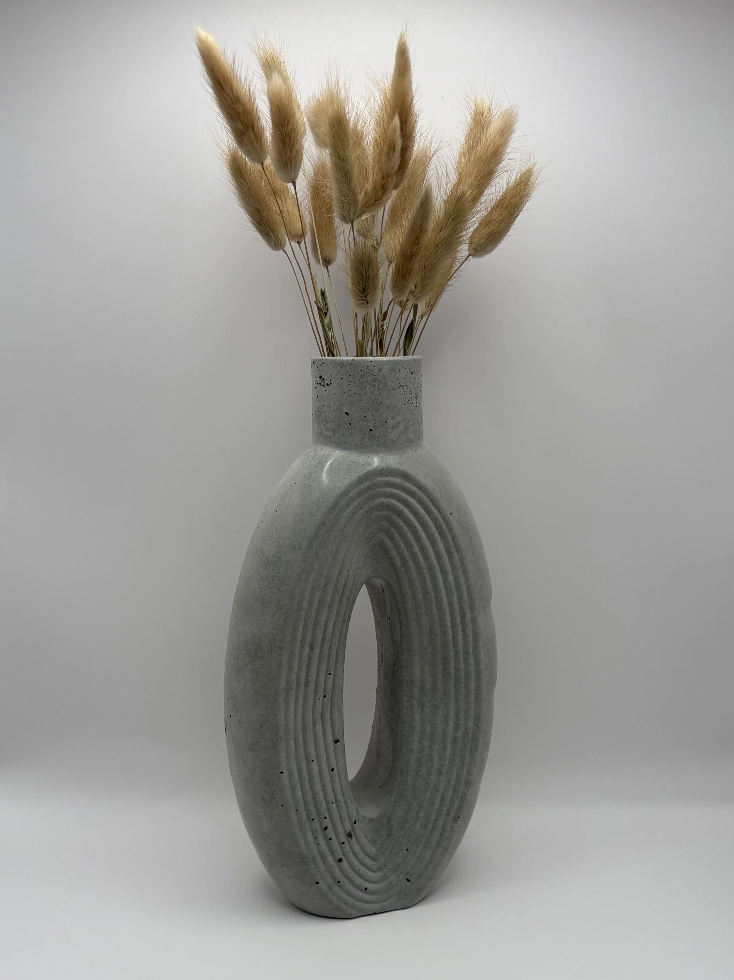 Concrete Oval Vase