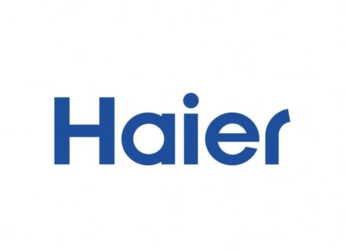 Logo of Haier in blue text on a white background.