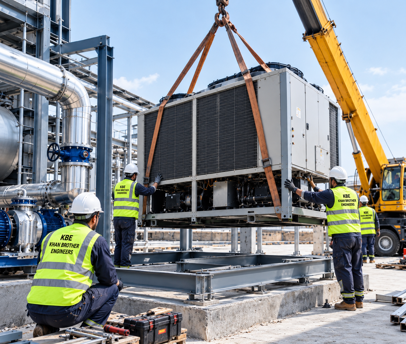 Equipment installation services by Khan Brother Engineers