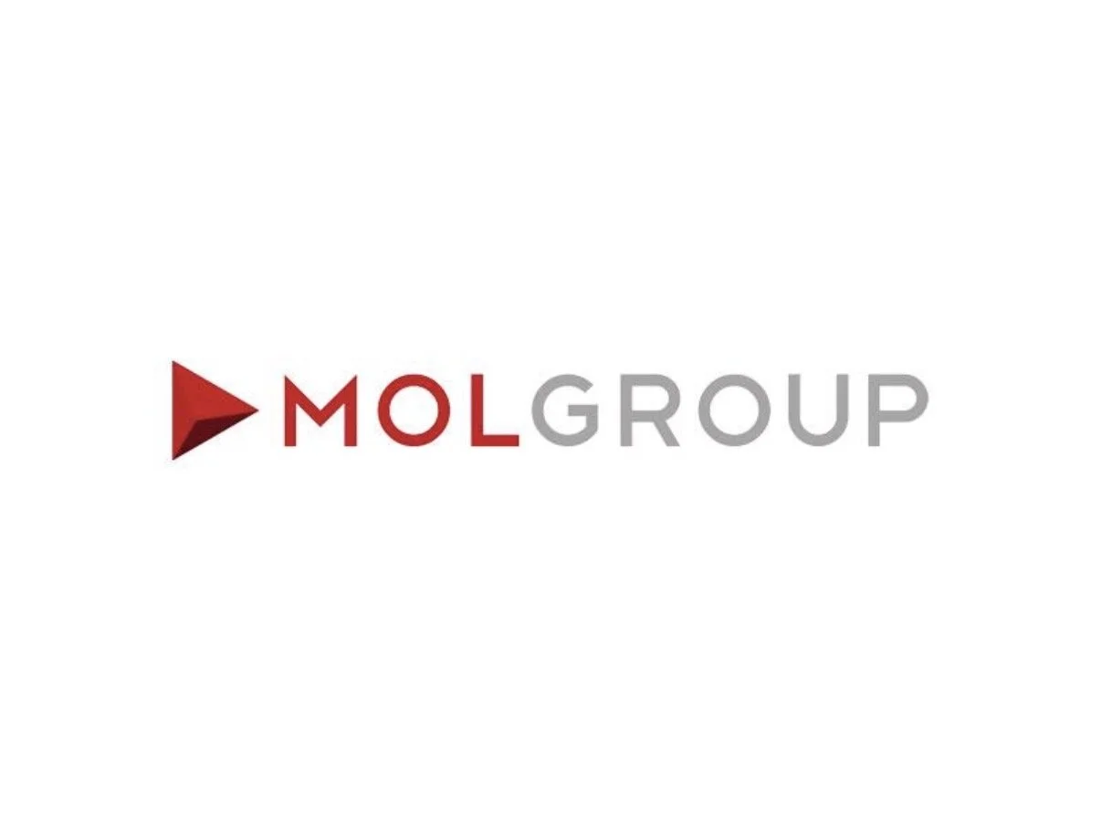Logo of the MOL GROUP, with a red play button icon followed by the text 'MOLGROUP' in red and gray letters.