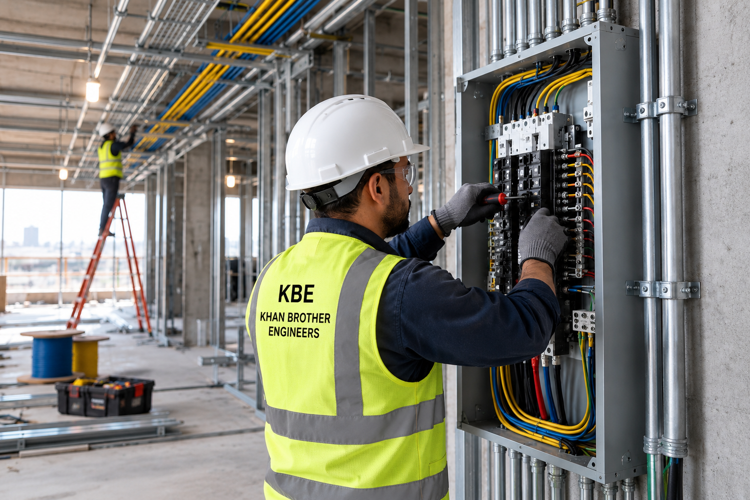 Electrical construction services by Khan Brother Construction.
