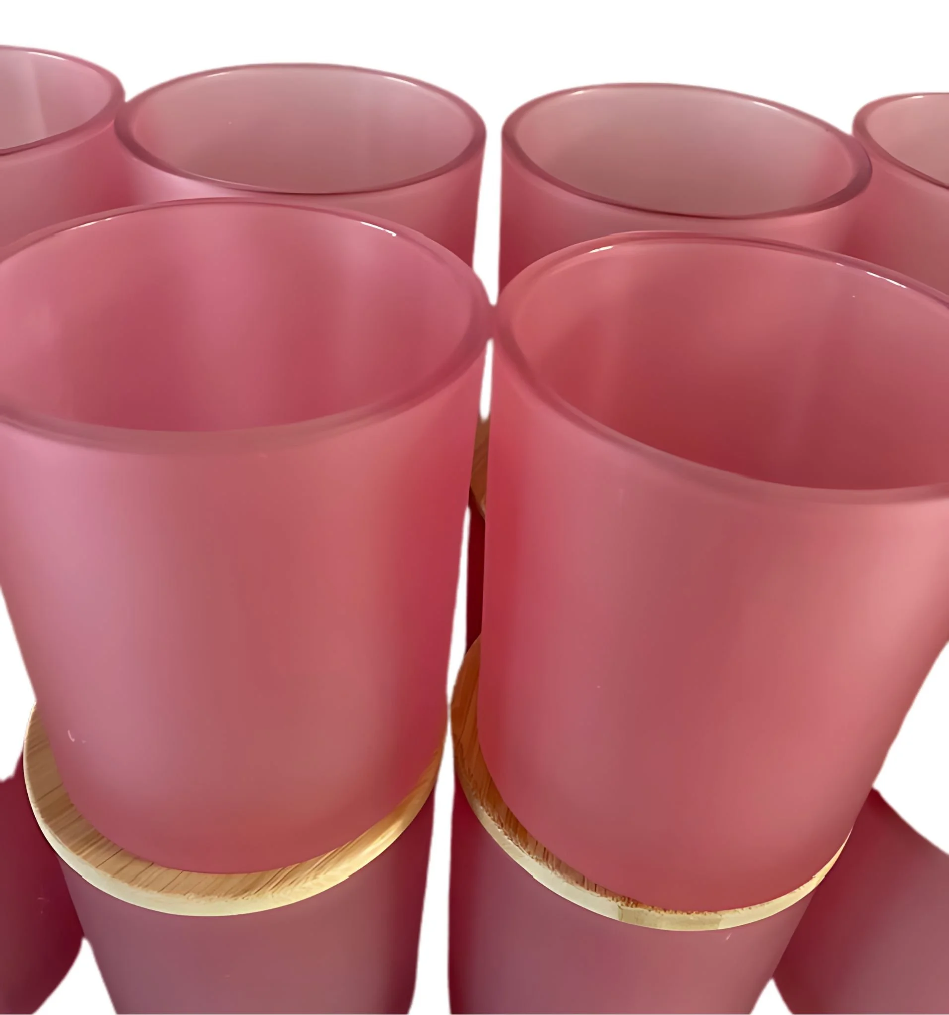 LARGE FROSTED Oxford Glass Jar - Pink