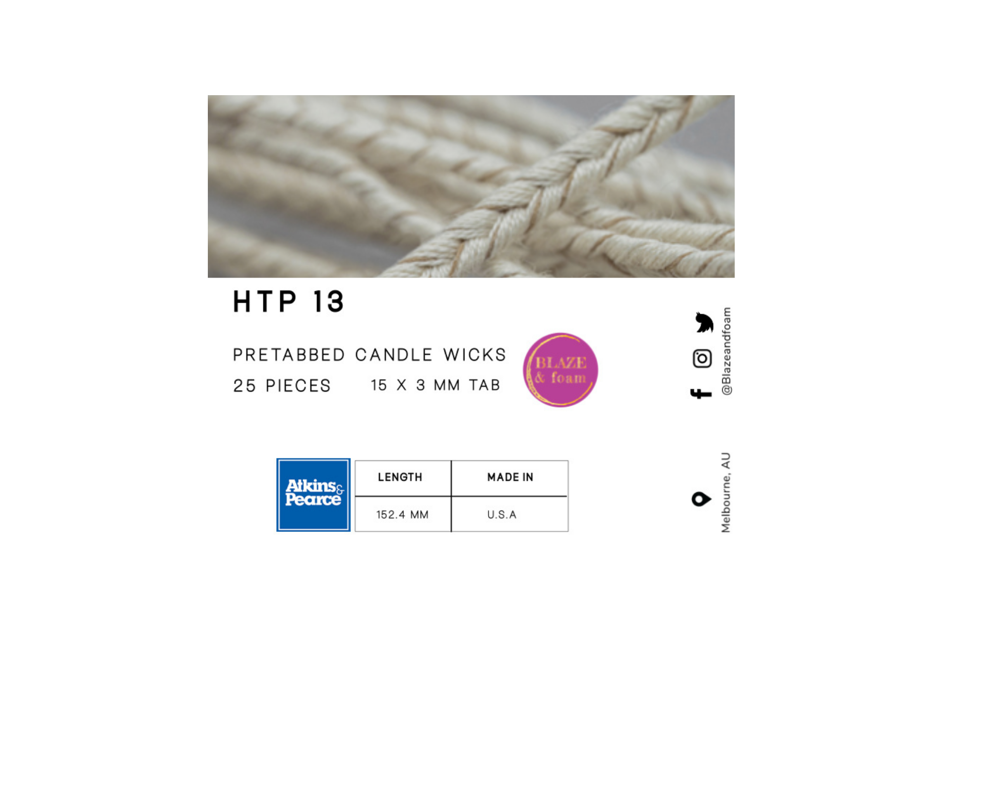 HTP 13 - 150mm Long (15mm x 3mm Tab)  with safety sustainers