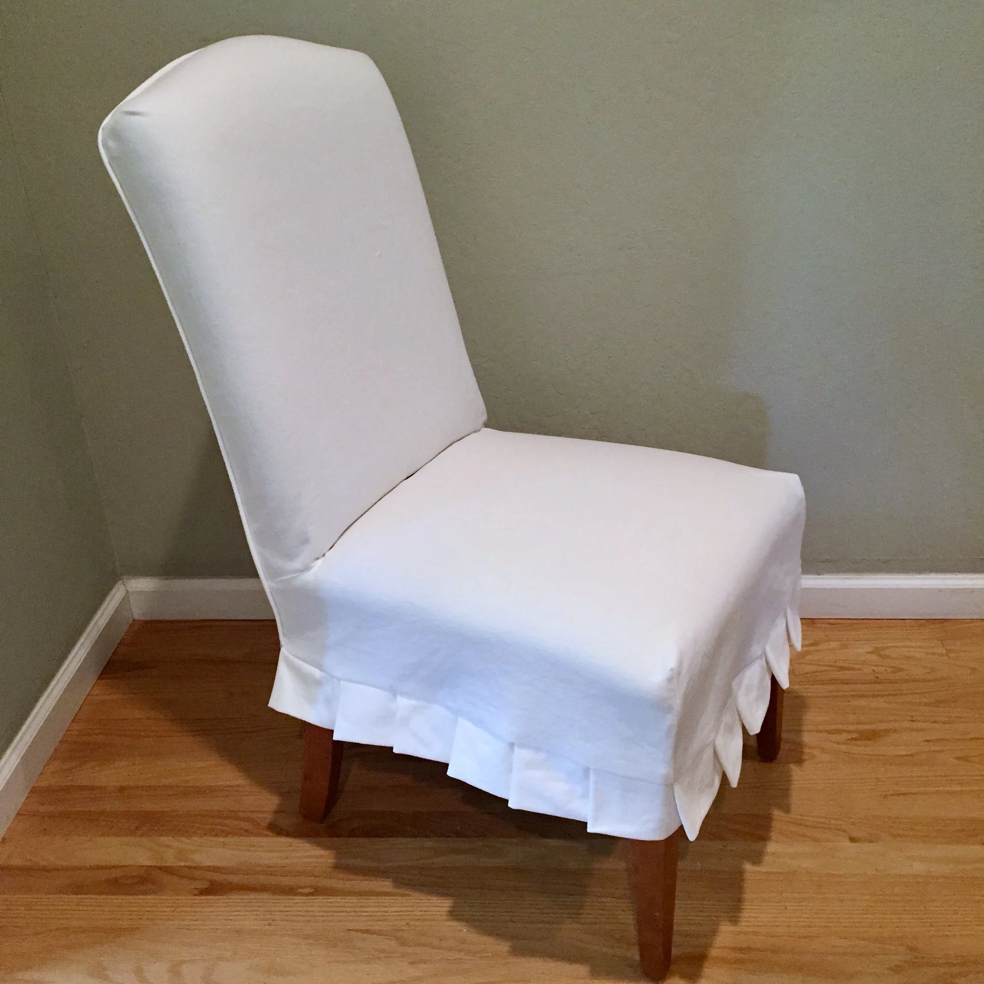 Parson Chair Slipcover —washable white denim
