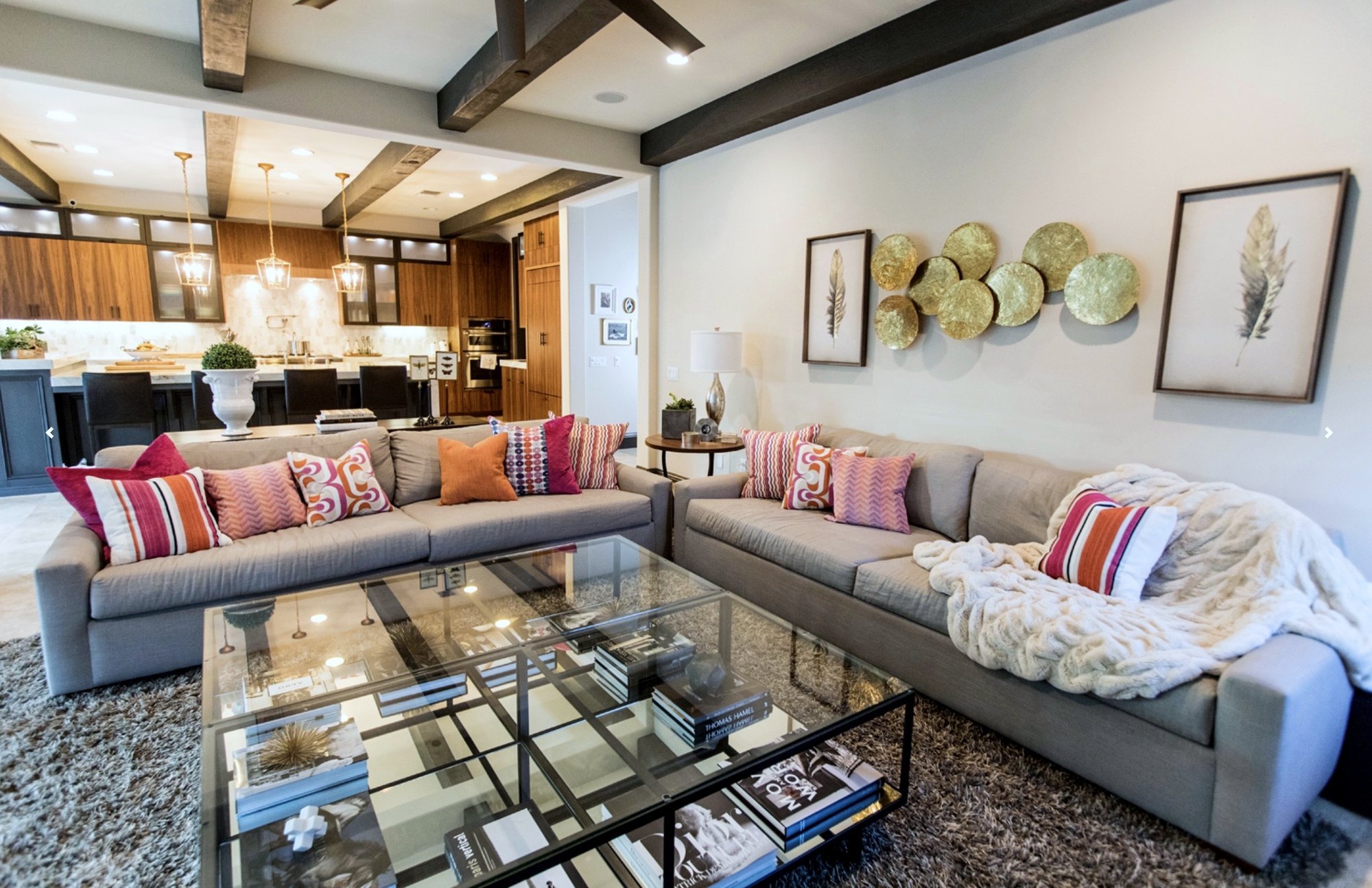 Pink and orange pillows • Design: Tara Dobrec Designs