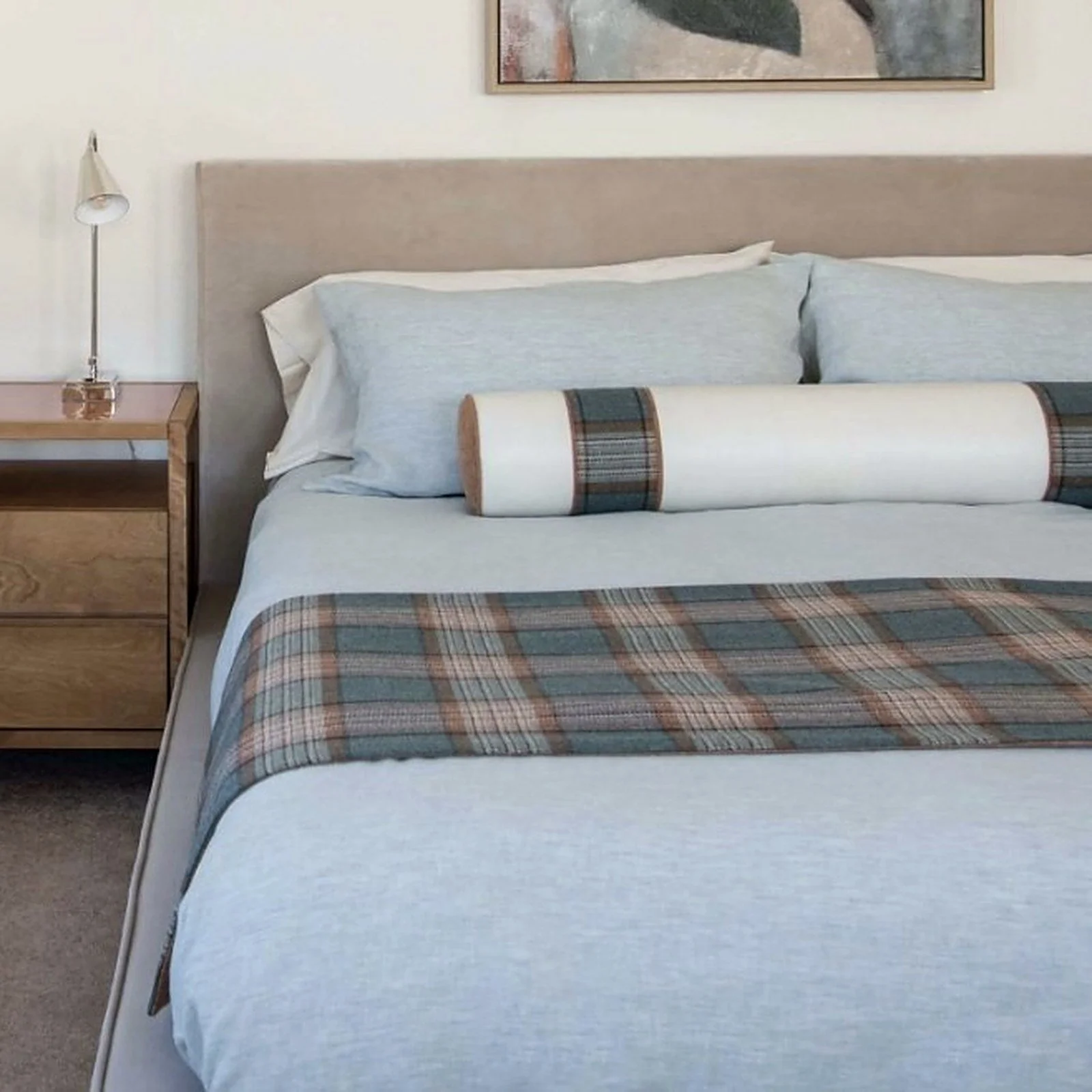 Bolster and scaldino (bed scarf) • Design: Turk Interiors