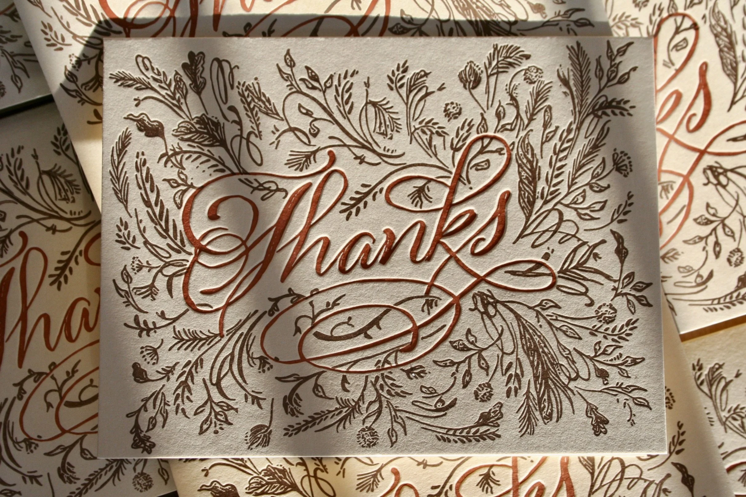 Giving Thanks Thanksgiving Letterpress Note Cards