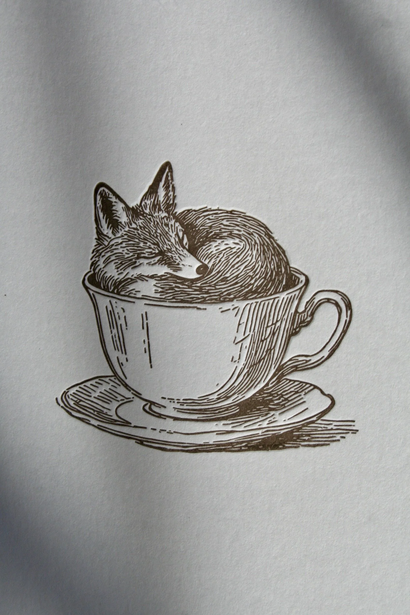 Teacup Fox Letterpress Note Cards