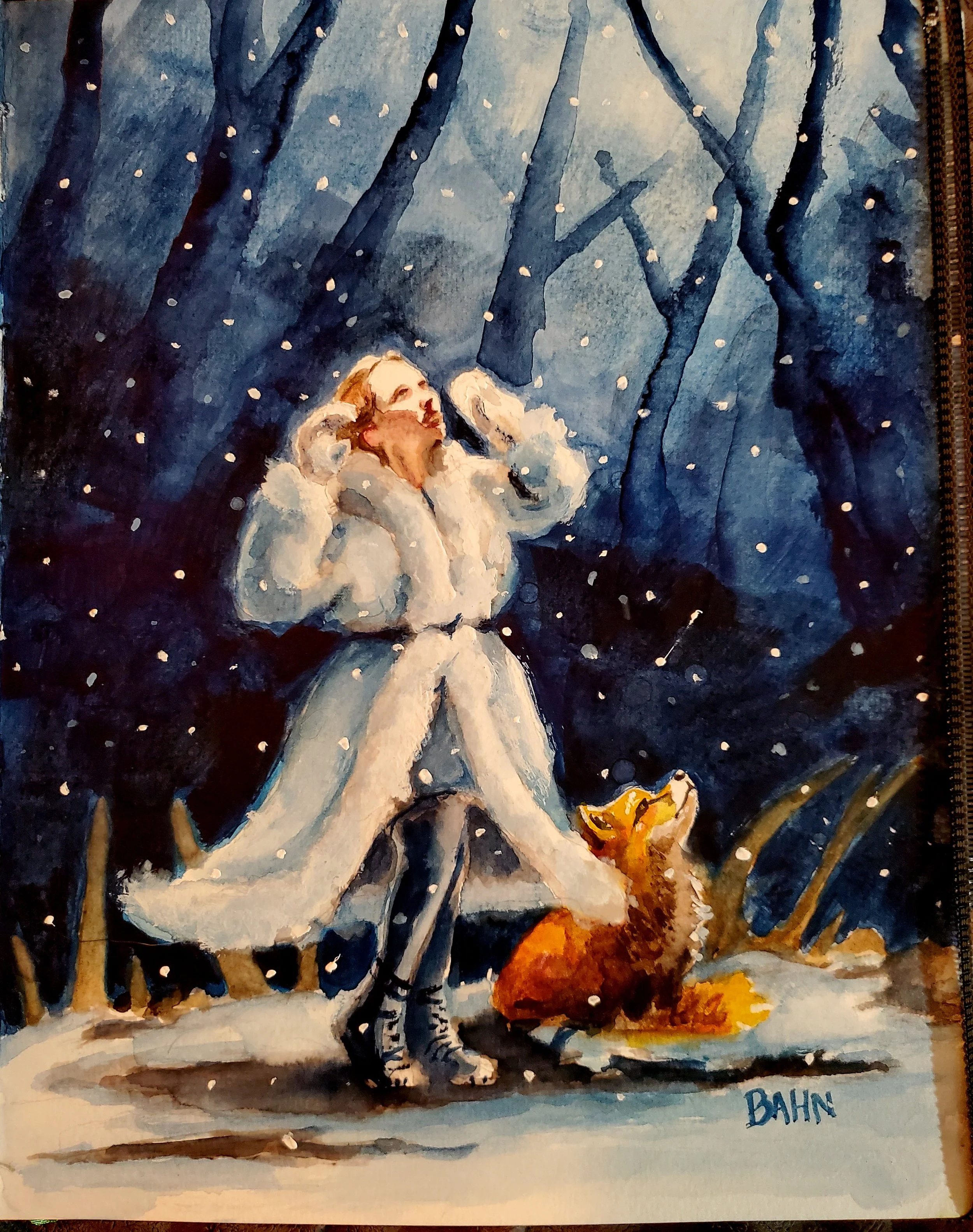 Sweet Snow, watercolor on paper, 2025