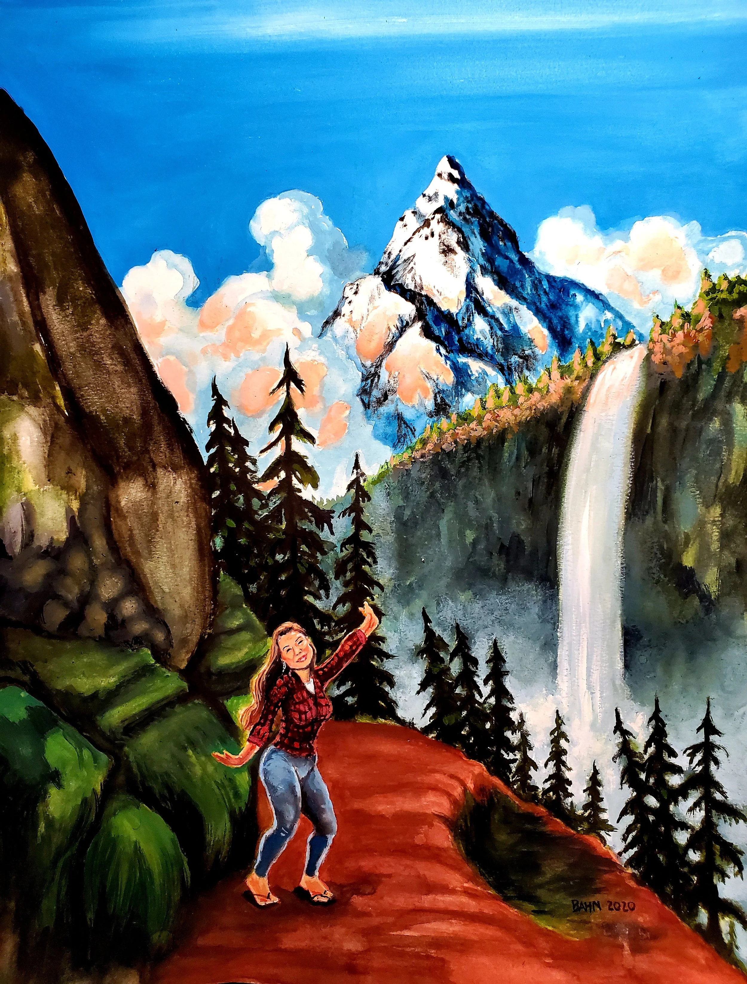 Pacific Northwest Scene, Watercolor on paper, 2020