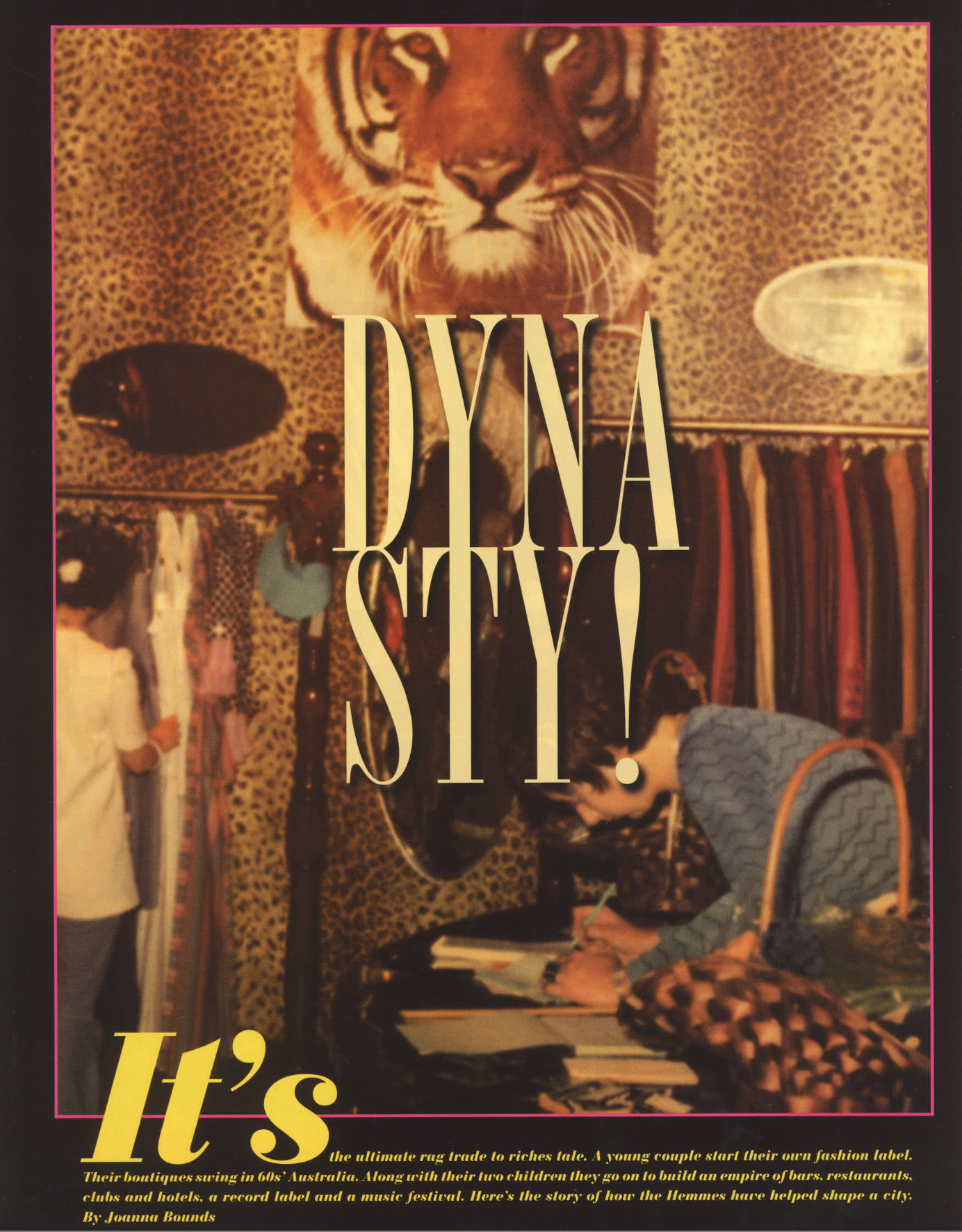A magazine cover titled 'Diva Style' featuring a leopard-print background, a large image of a tiger's face at the top, and a woman signing autographs at a table surrounded by people. The cover includes yellow text and a pink border.