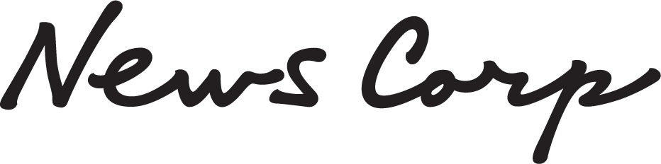 Black text reading 'News Corp' in cursive font.
