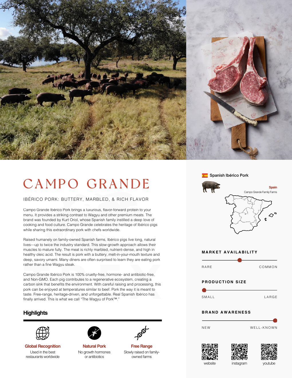 Campo Grande Ibérico pork product photograph