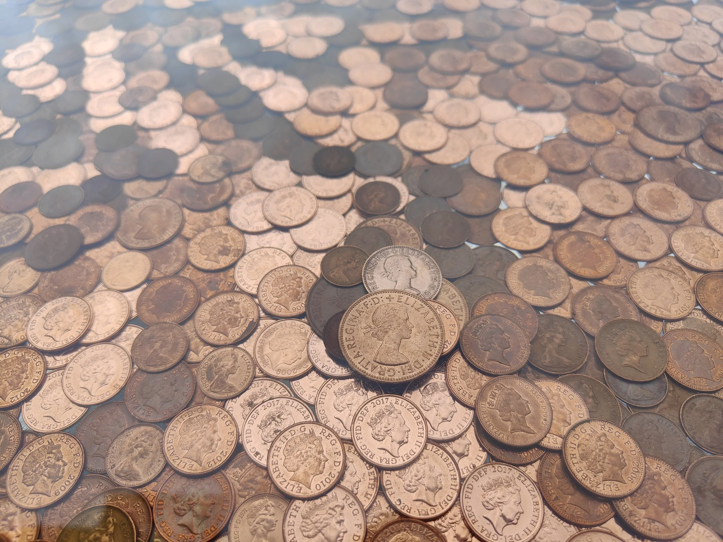 Zoomed view of Earing Made of Money by Trig Art
