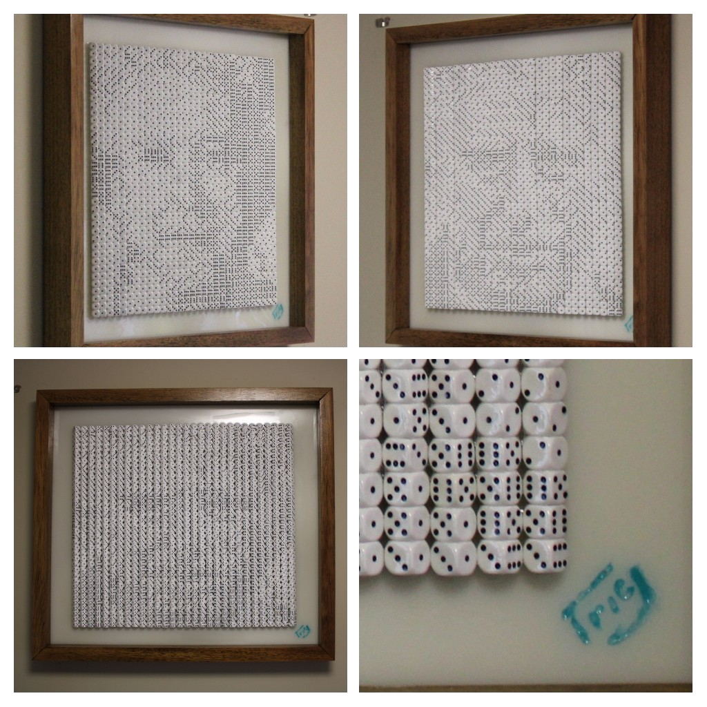 images of queen Elizabeth II and King Charles III, close-up view of dice and signature Collage of Ascension by Trig Art