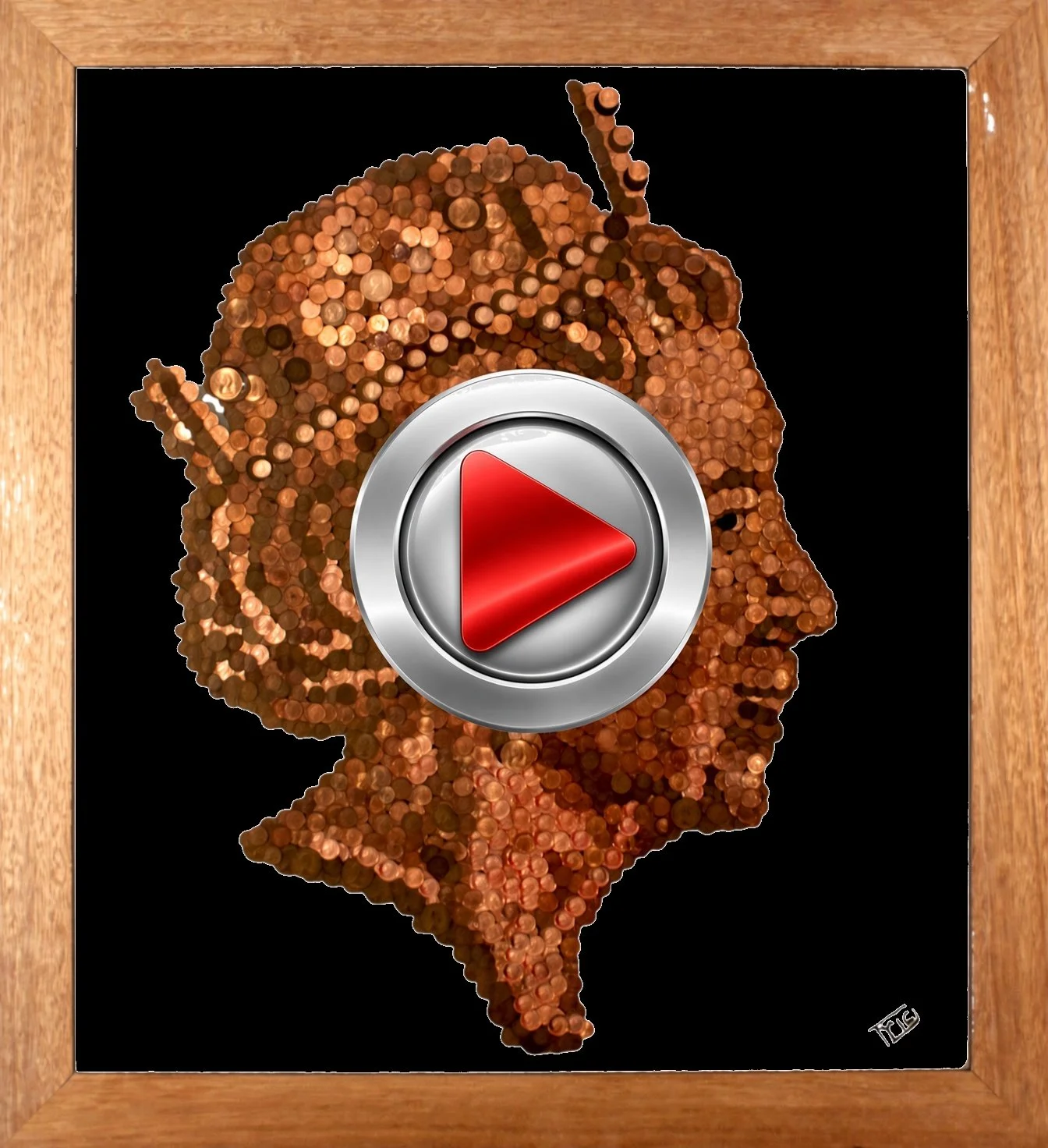 Play button Made of Money