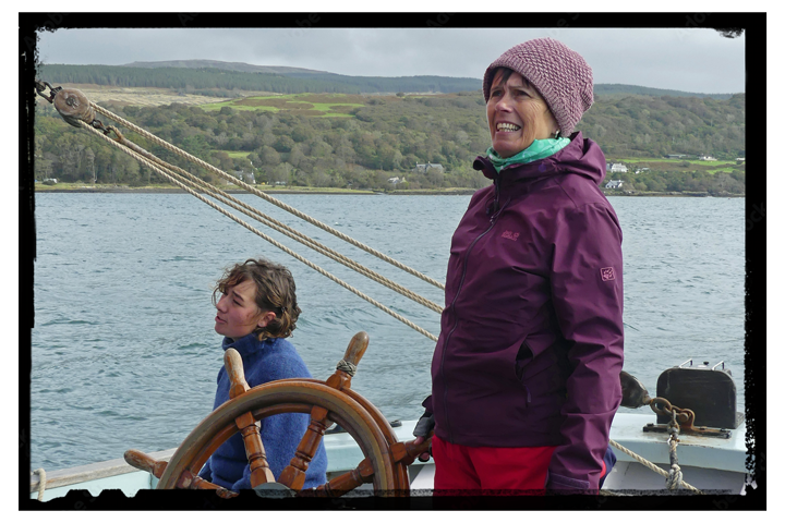 Hazel and guest sailing on Provident