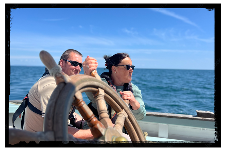 Young people sailing on Provident