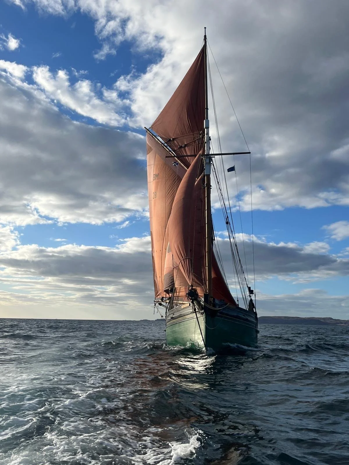Provident full sail in the Scottish Islands