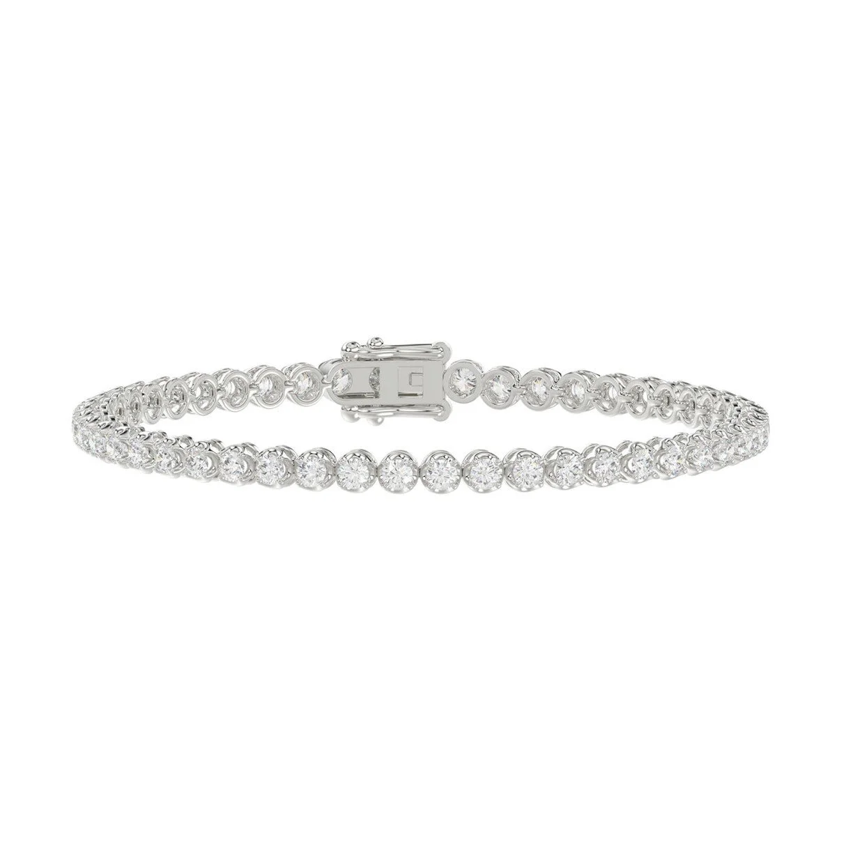 2.57 - 3.54CTs Microfusion Prong Set Tennis Bracelet - 10/14K White/Yellow Gold - Lab