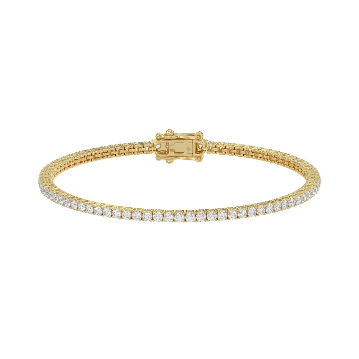 2.57 - 3.64CTs Basket 4 Prong Tennis Bracelet - 10K/14K White/Yellow Gold - Lab