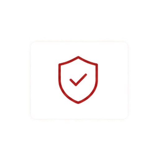 A digital illustration of a shield with a checkmark inside, representing security or protection.