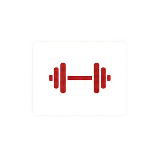 Red dumbbell on a white background for fitness.
