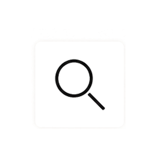 Magnifying glass icon on a white background.
