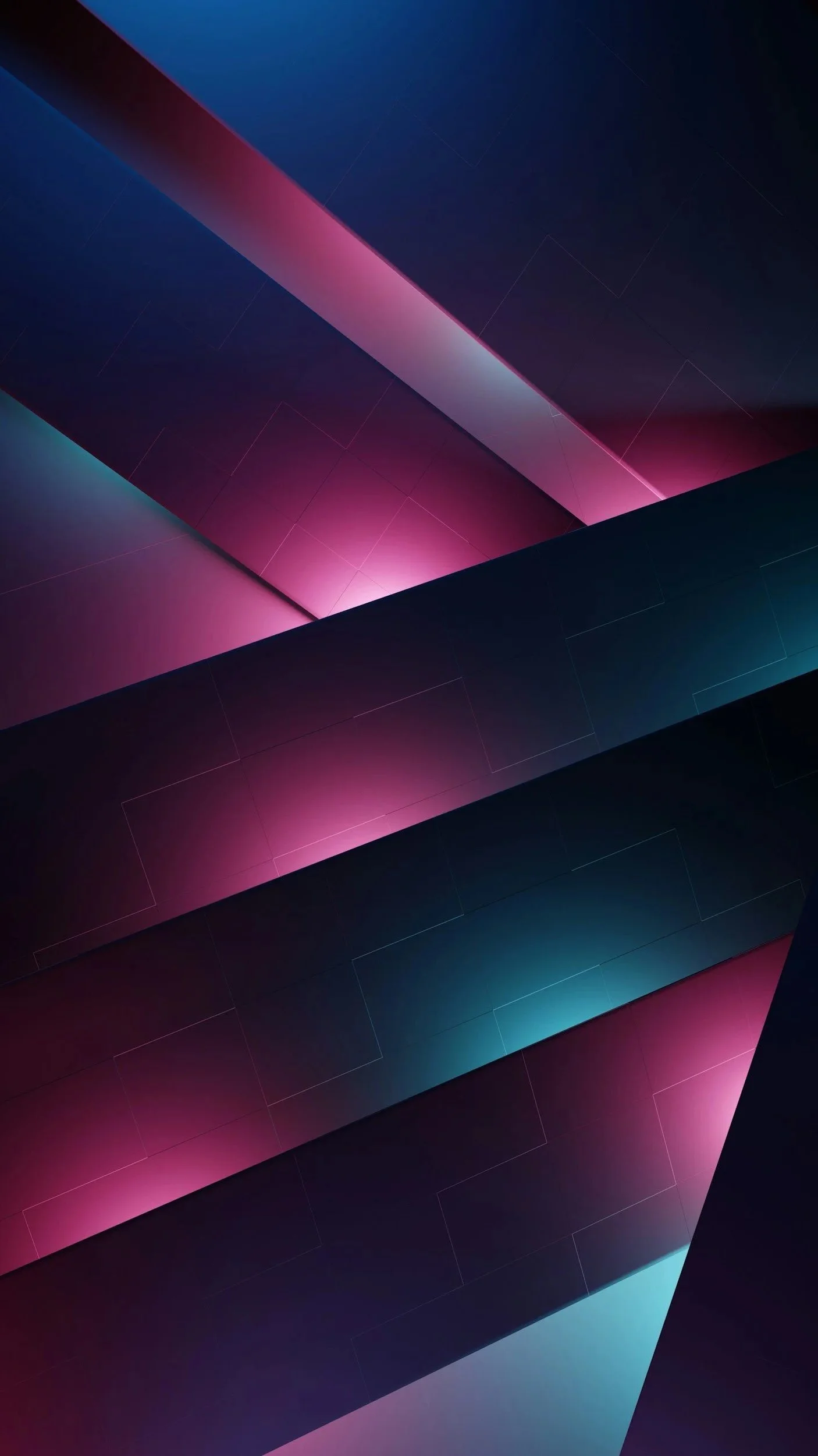 Abstract digital background with diagonal stripes in shades of pink, blue, purple, and black.