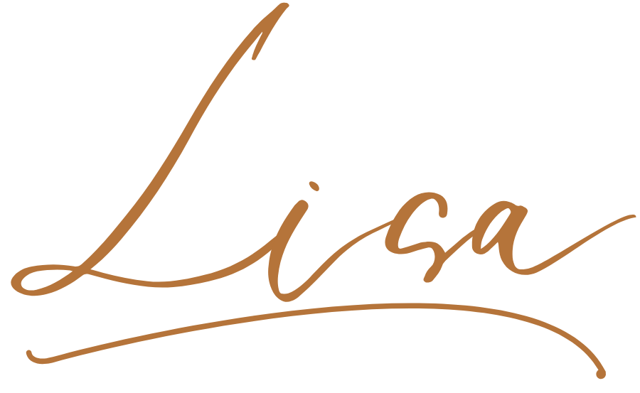 Stylized brown cursive text spelling 'Lisa' on a transparent background.