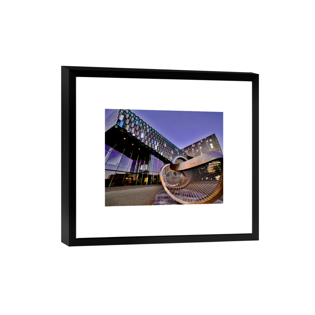 Harpa Hall fine art print, framed mockup