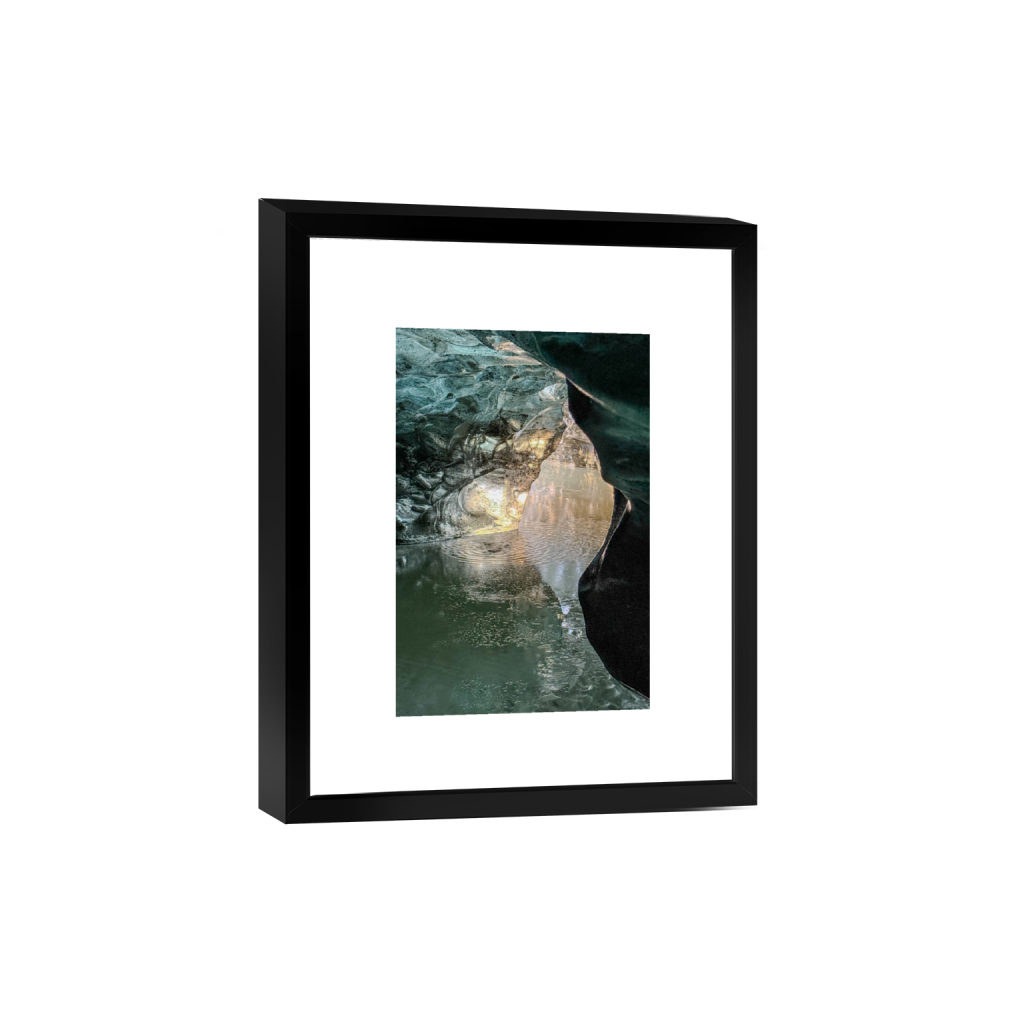 Ice Cave Glow fine art print, framed mockup