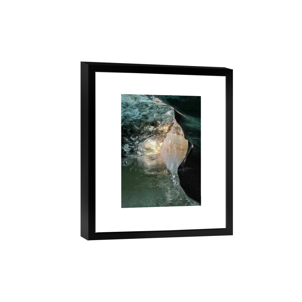 Ice Cave Glow fine art print, framed mockup
