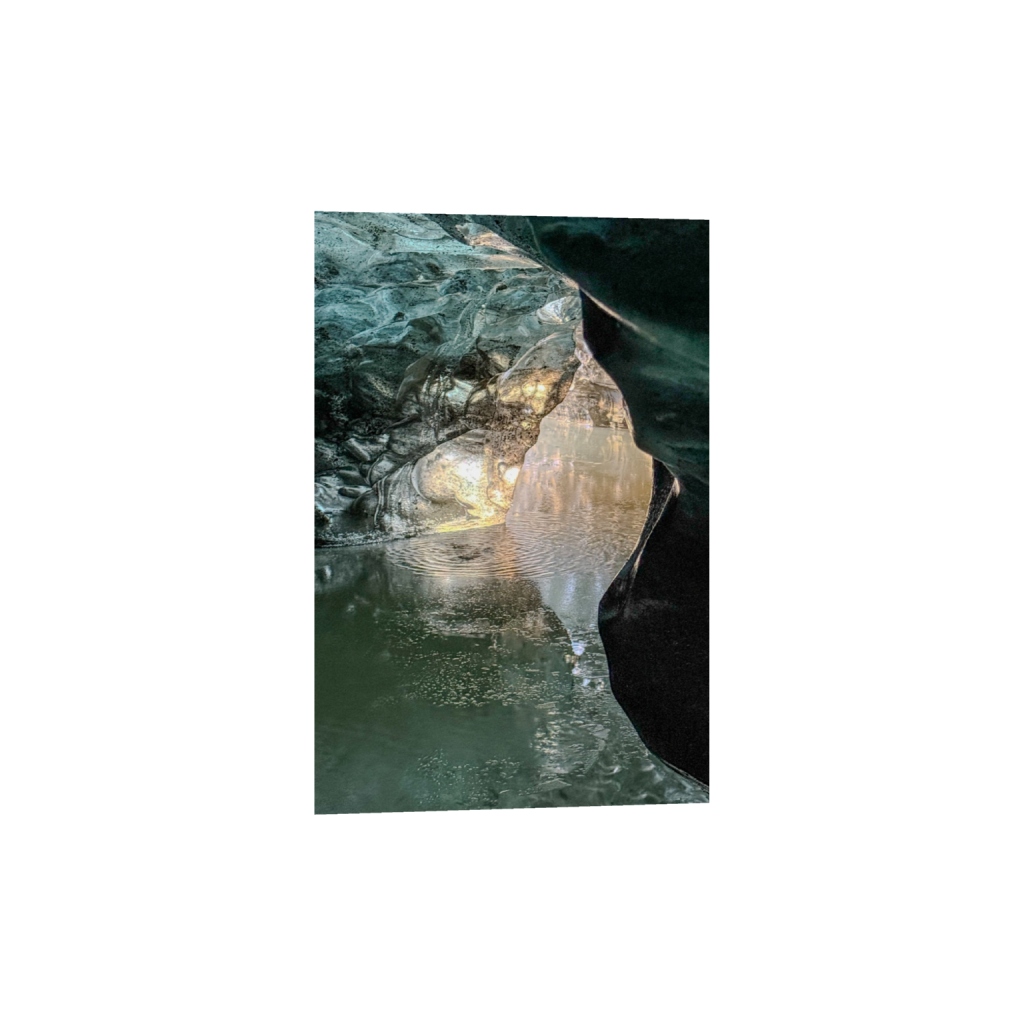 Ice Cave Glow fine art print, framed mockup