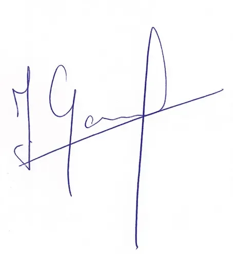 Firma manuscrita que dice 'Goy' escrita en un papel.