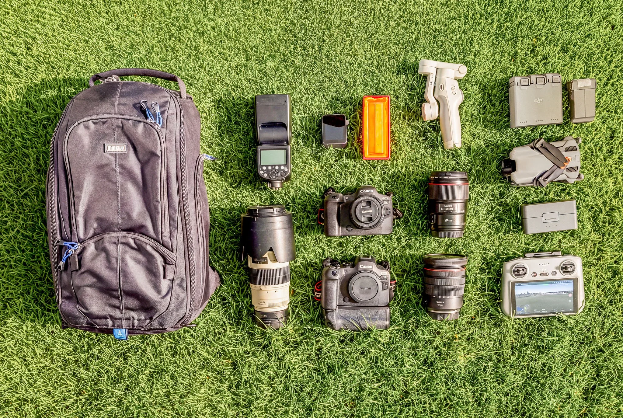 Picture of a sport photographers equipment