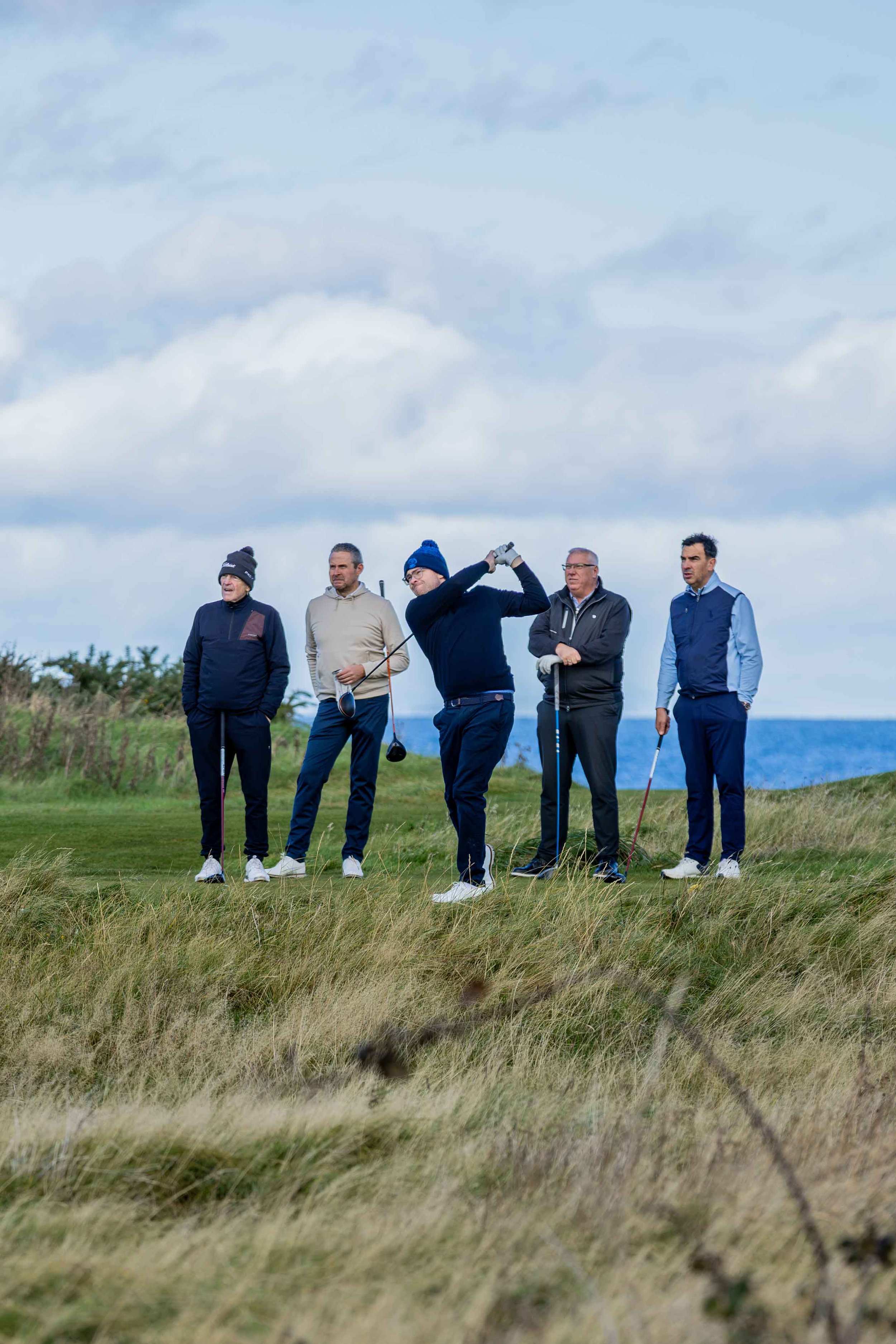 Group of 5 players, including Kenny Dalgleish at the 2026 Turnberry Titans event