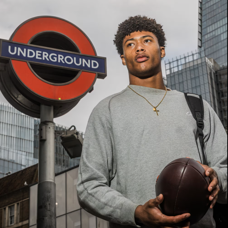 Noah Caluori in front of tube