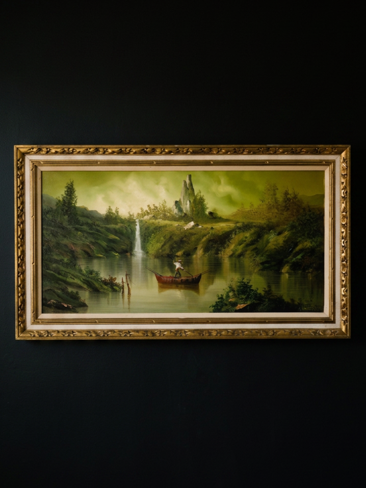 "Green with canoe-man"
