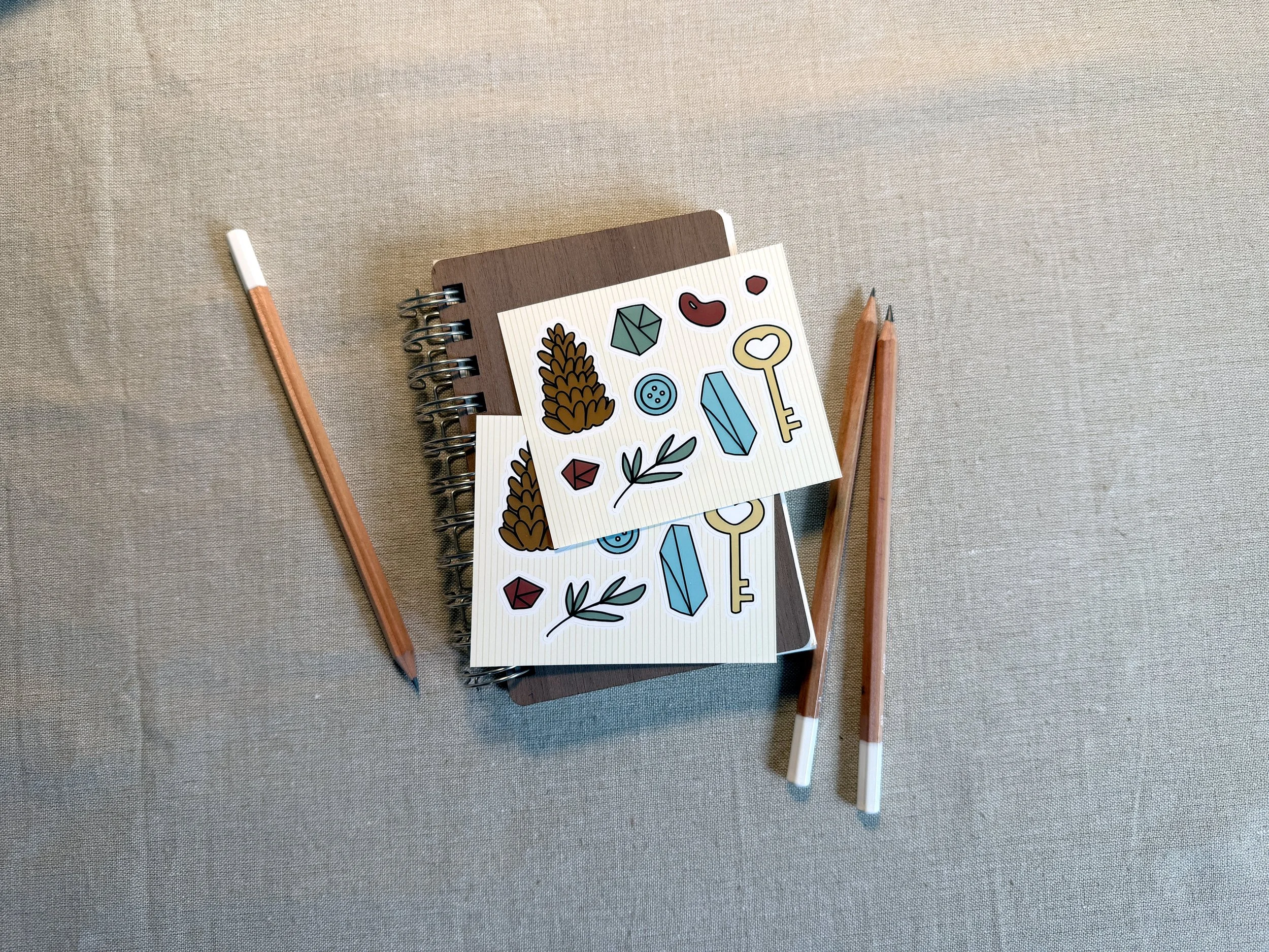 Small nature inspired sticker sheets