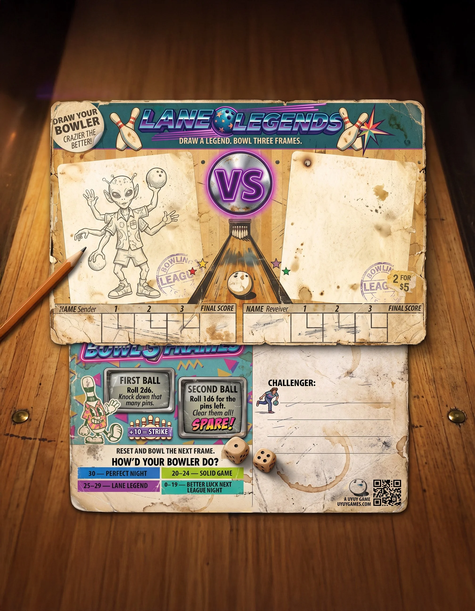 LANE LEGENDS Postcard Game